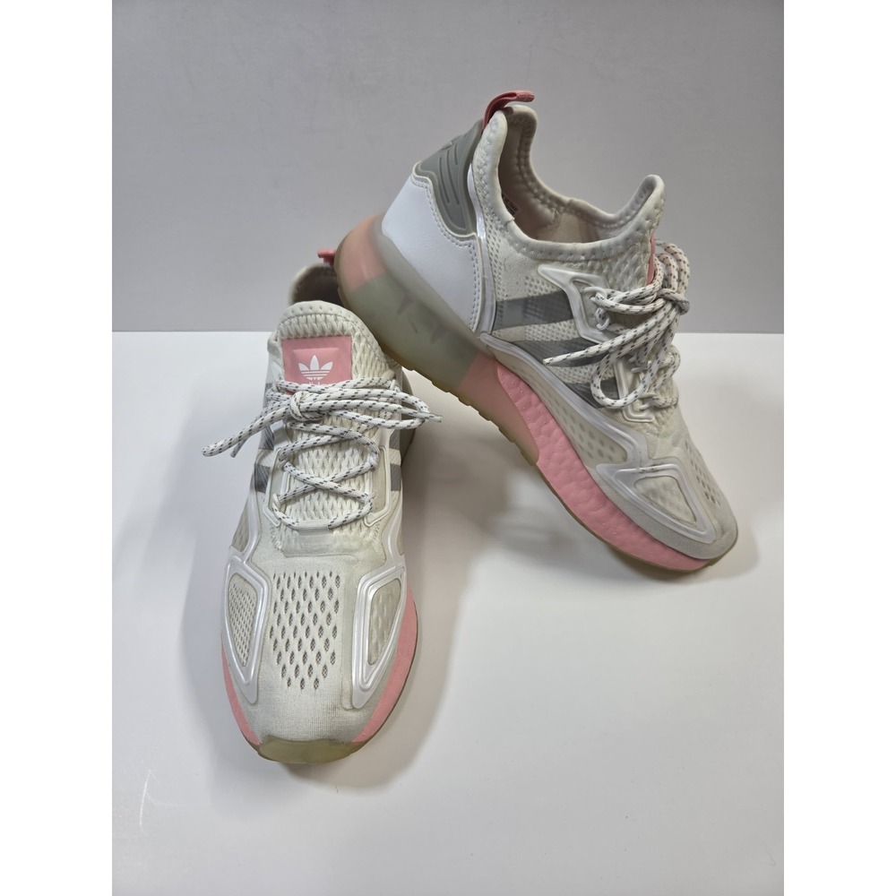 Adidas ZX 2K Boost Wite Pink Grey Size 8.5 Running Shoes FY2013